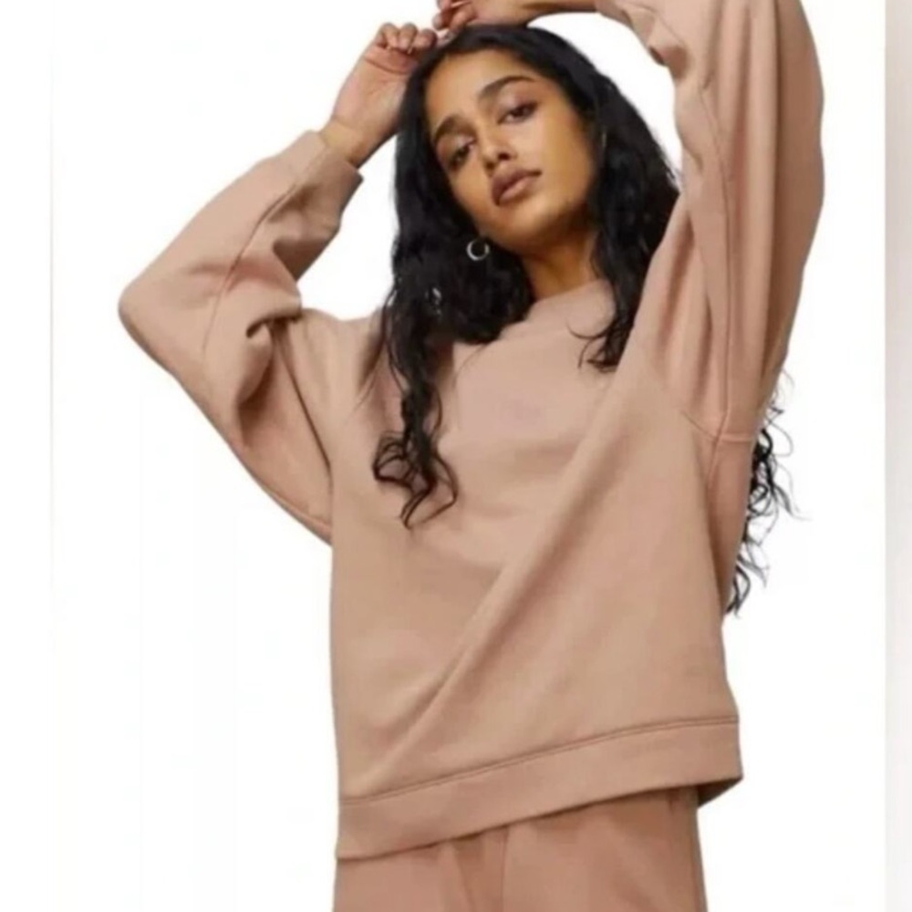 Lunya Oversized Cozy Crewneck Sweatshirt in Otium Tan
